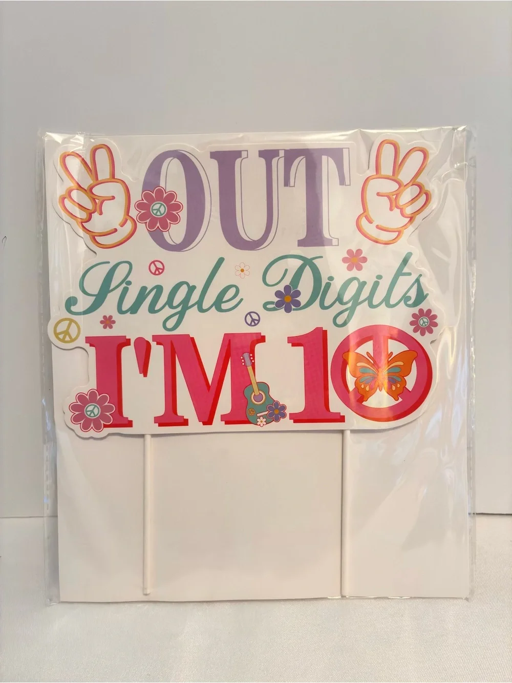 Peace Out Single Digits I'm 10 Birthday Party Banners & Decorations Bundle